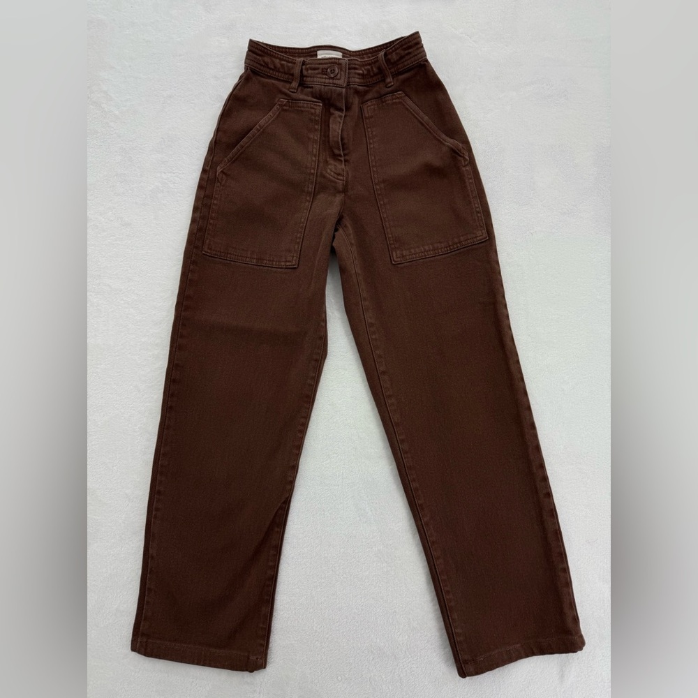 High-Rise Wide Leg Women’s Jeans — Brown
